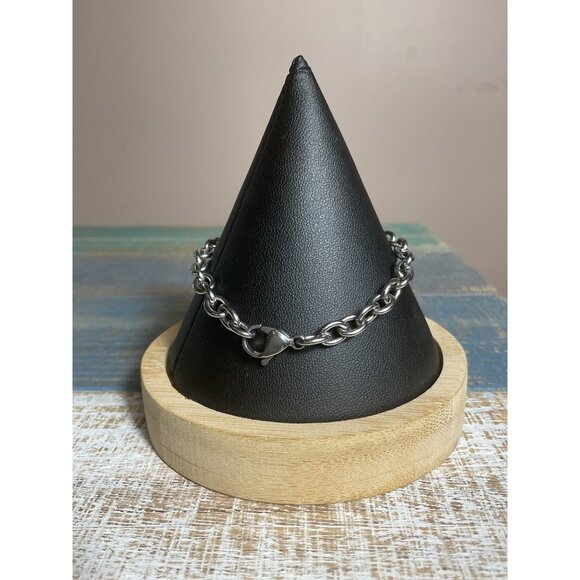 Owl Charm Silver-Tone Chain Bracelet With Lobster Clasp - Picture 3 of 3